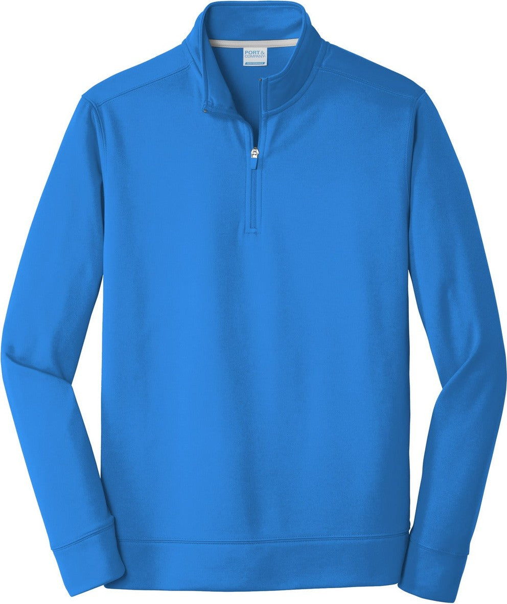 Front View of Royal Port & Co Performance Fleece 1/4-Zip Pullover Sweatshirt. PC590Q