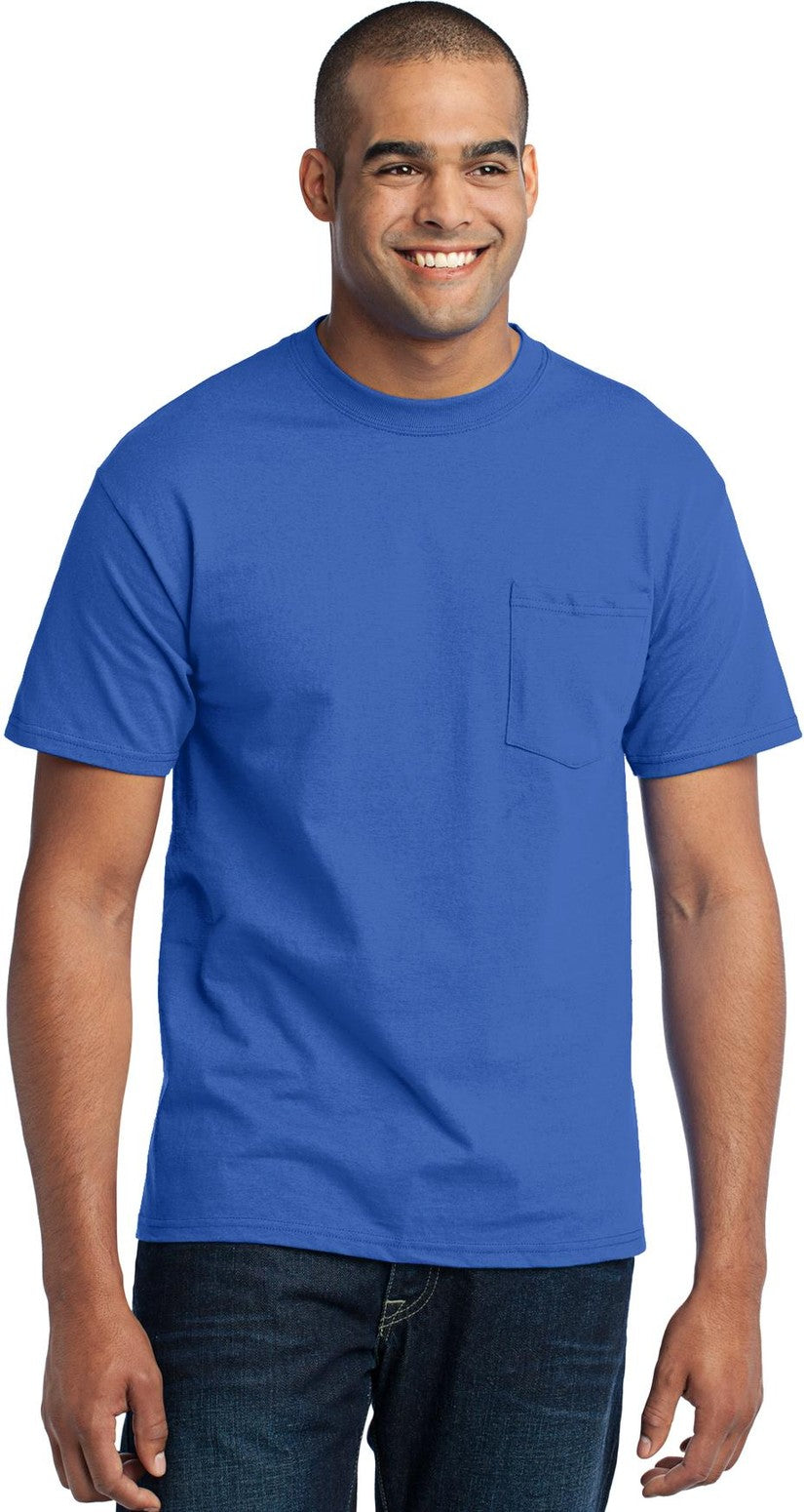 Front View of Royal Port & Co Tall Core Blend Pocket Tee. PC55PT