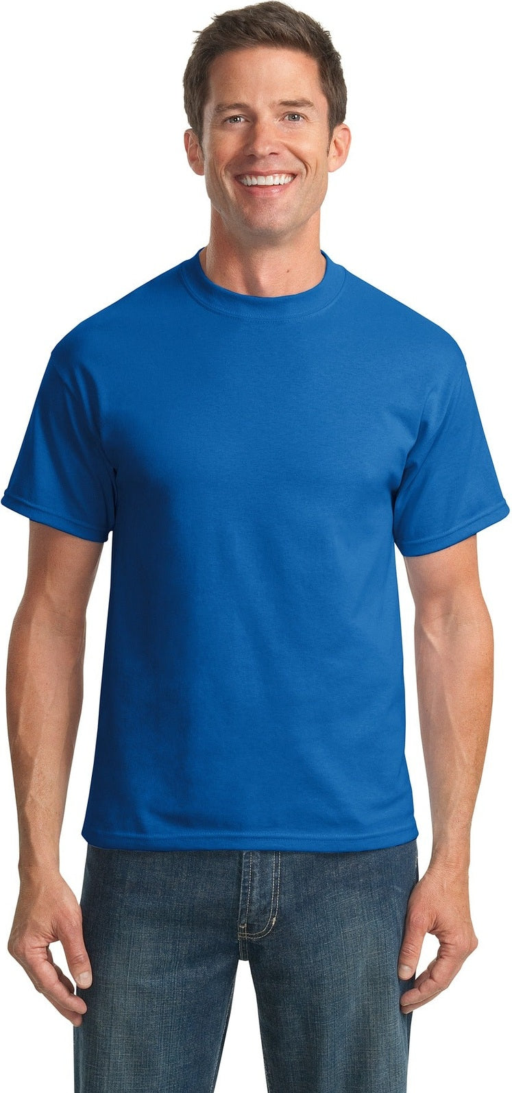 Front View of Royal Port & Co Tall Core Blend Tee. PC55T