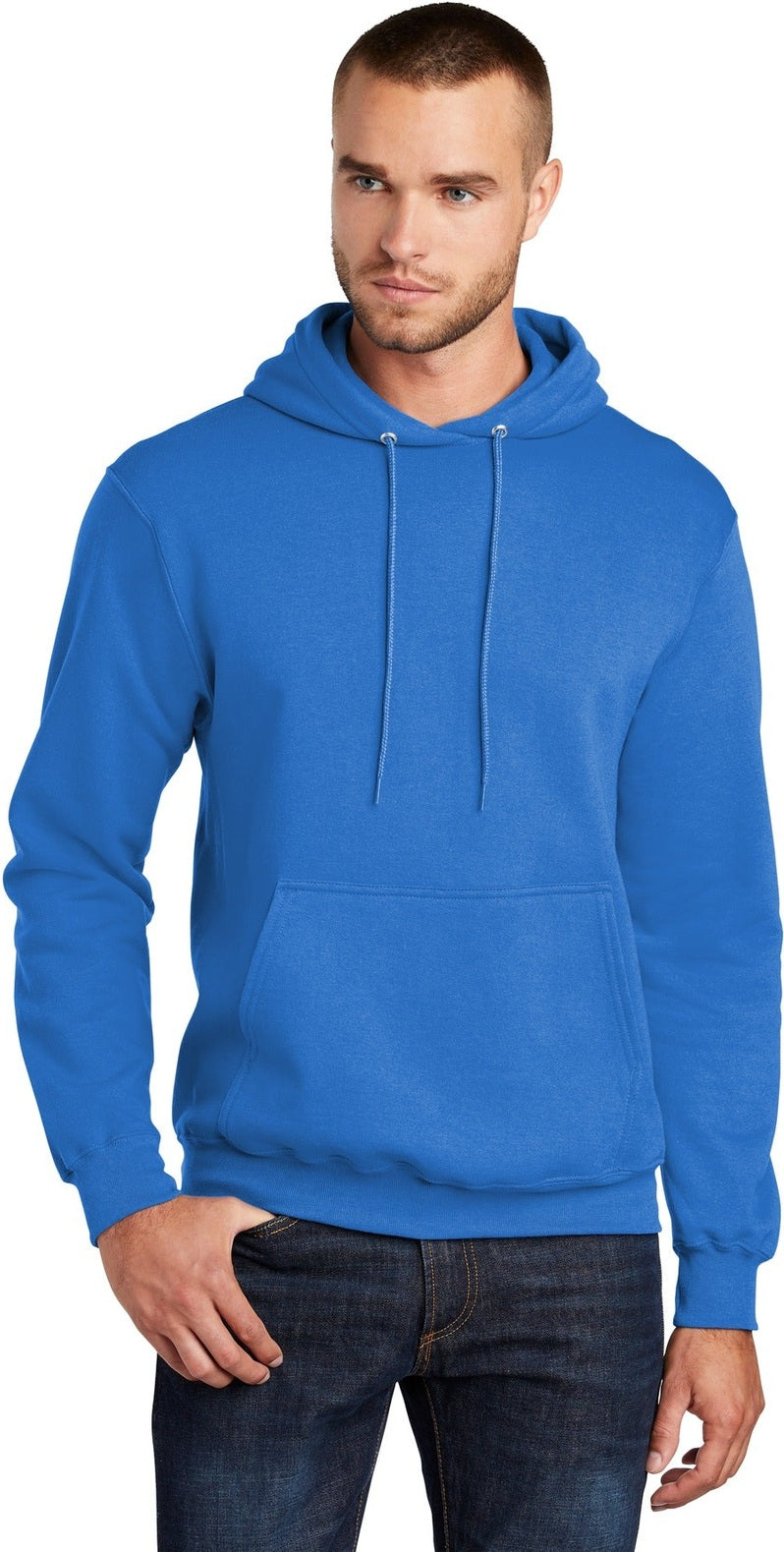Front View of Royal Port & Co Tall Core Fleece Pullover Hooded Sweatshirt PC78HT