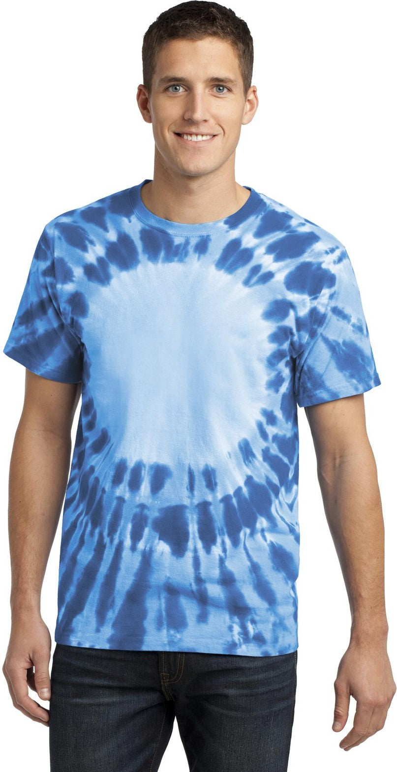 Front View of Royal Port & Co Window Tie-Dye Tee. PC149