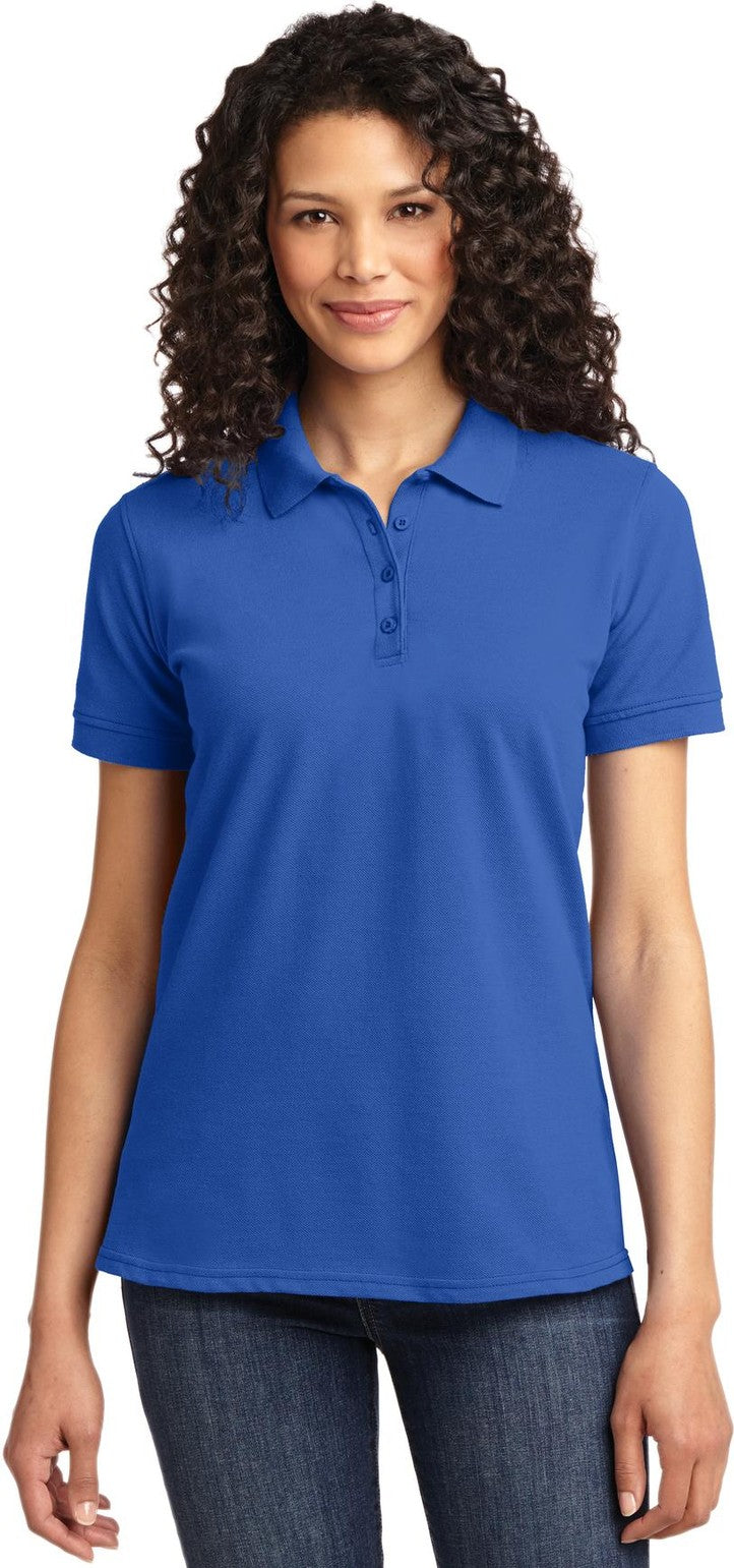 Front View of Royal Port & Co Women's Core Blend Pique Polo. LKP155