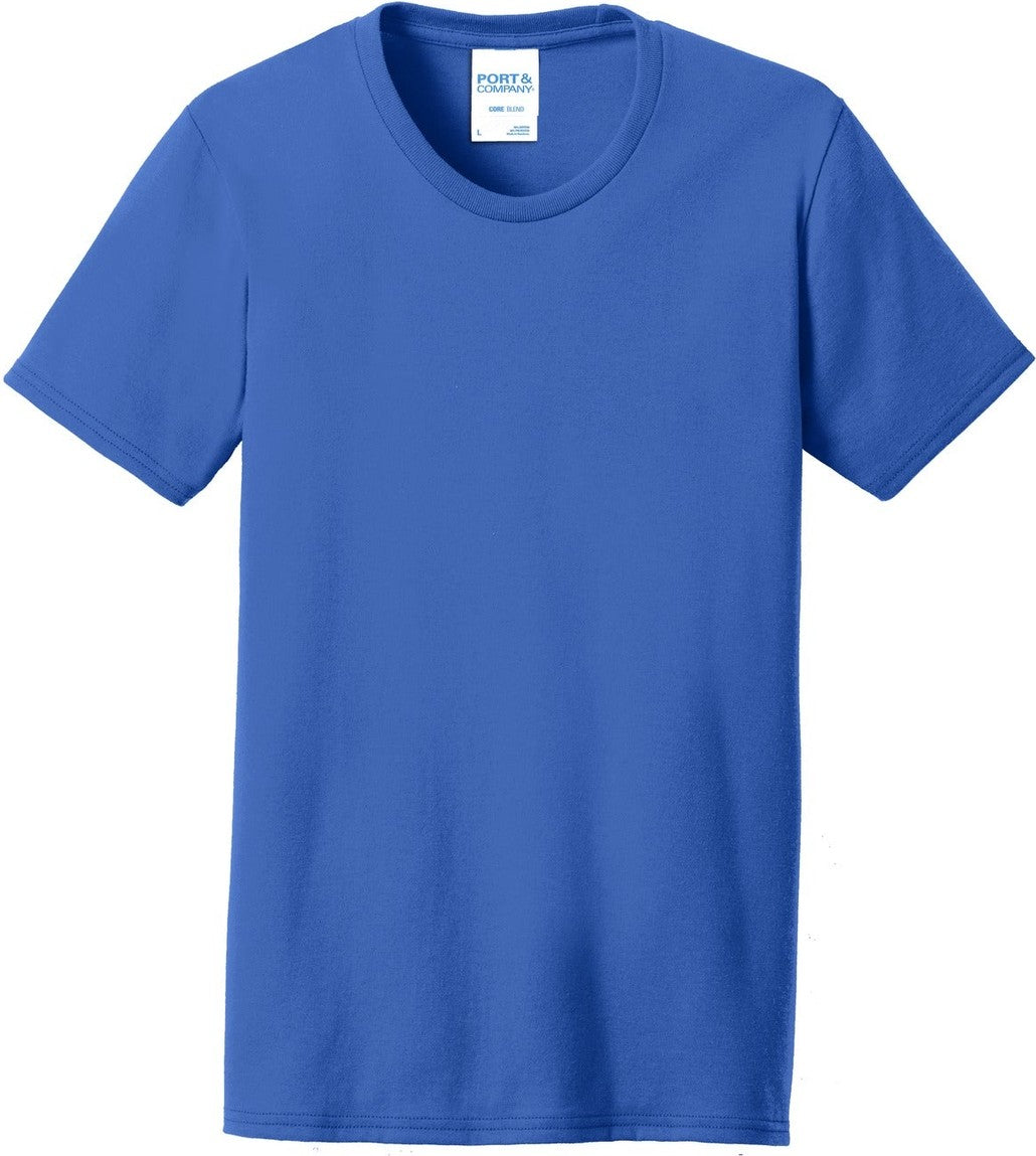 Front View of Royal Port & Co Women's Core Blend Tee. LPC55