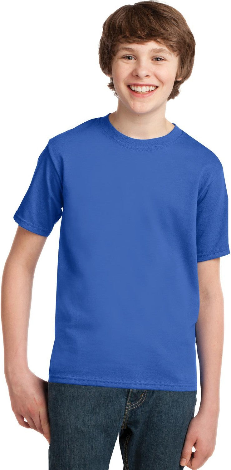 Front View of Royal Port & Co Youth Essential Tee. PC61Y