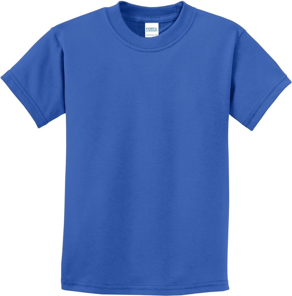 Front View of Royal Port & Co Youth Essential Tee. PC61Y