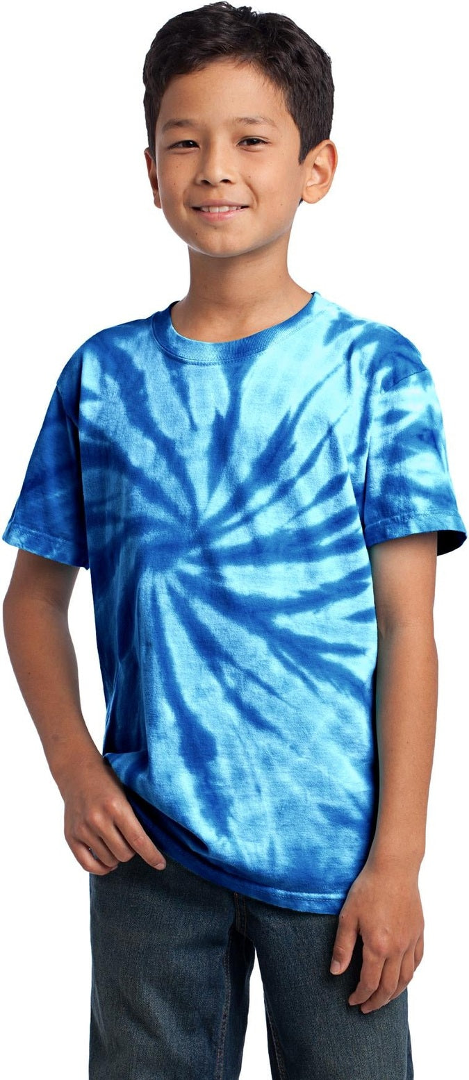 Front View of Royal Port & Co Youth Tie-Dye Tee. PC147Y