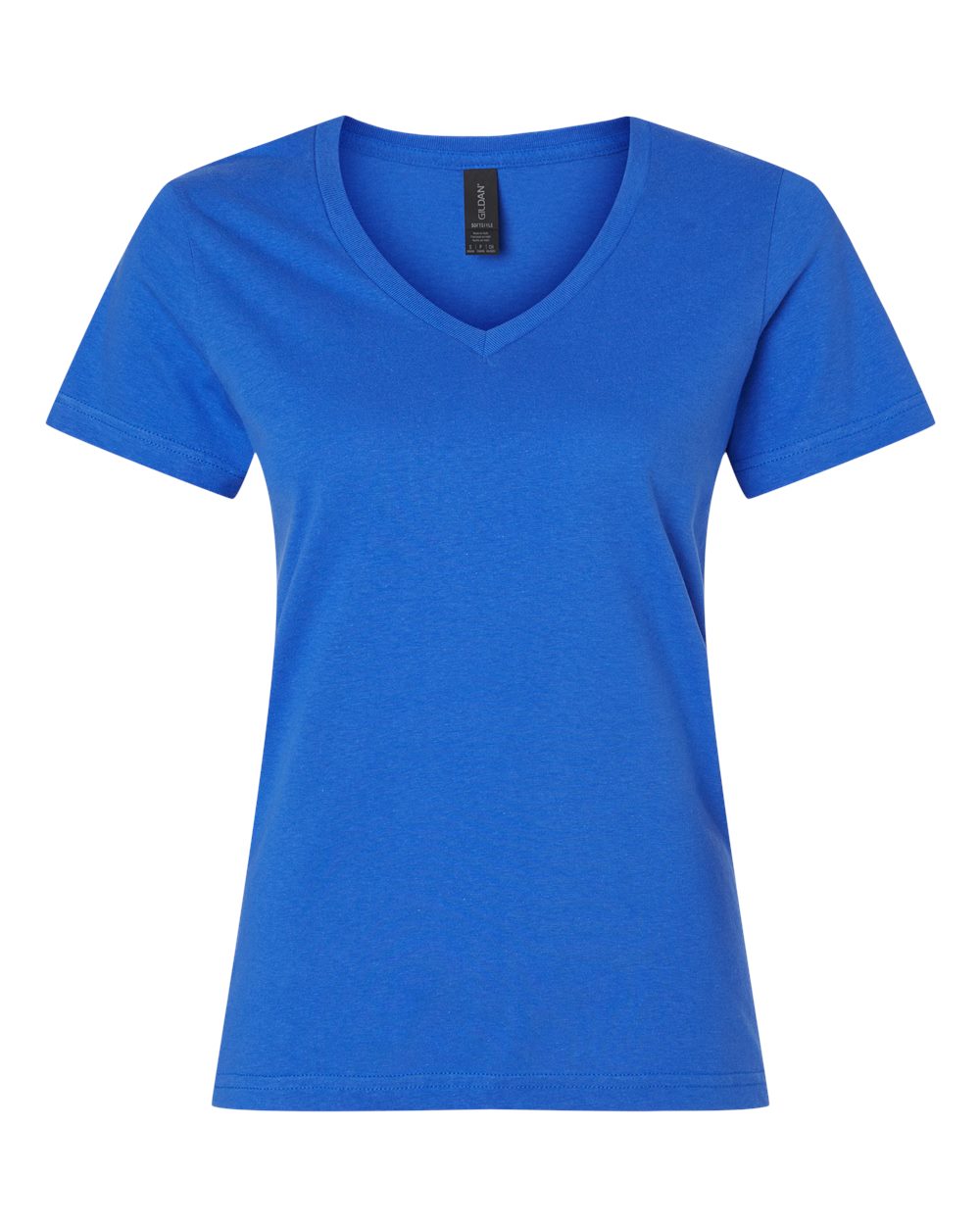 Front View of Royal Softstyle® Women’s V-Neck T-Shirt - 64V00L