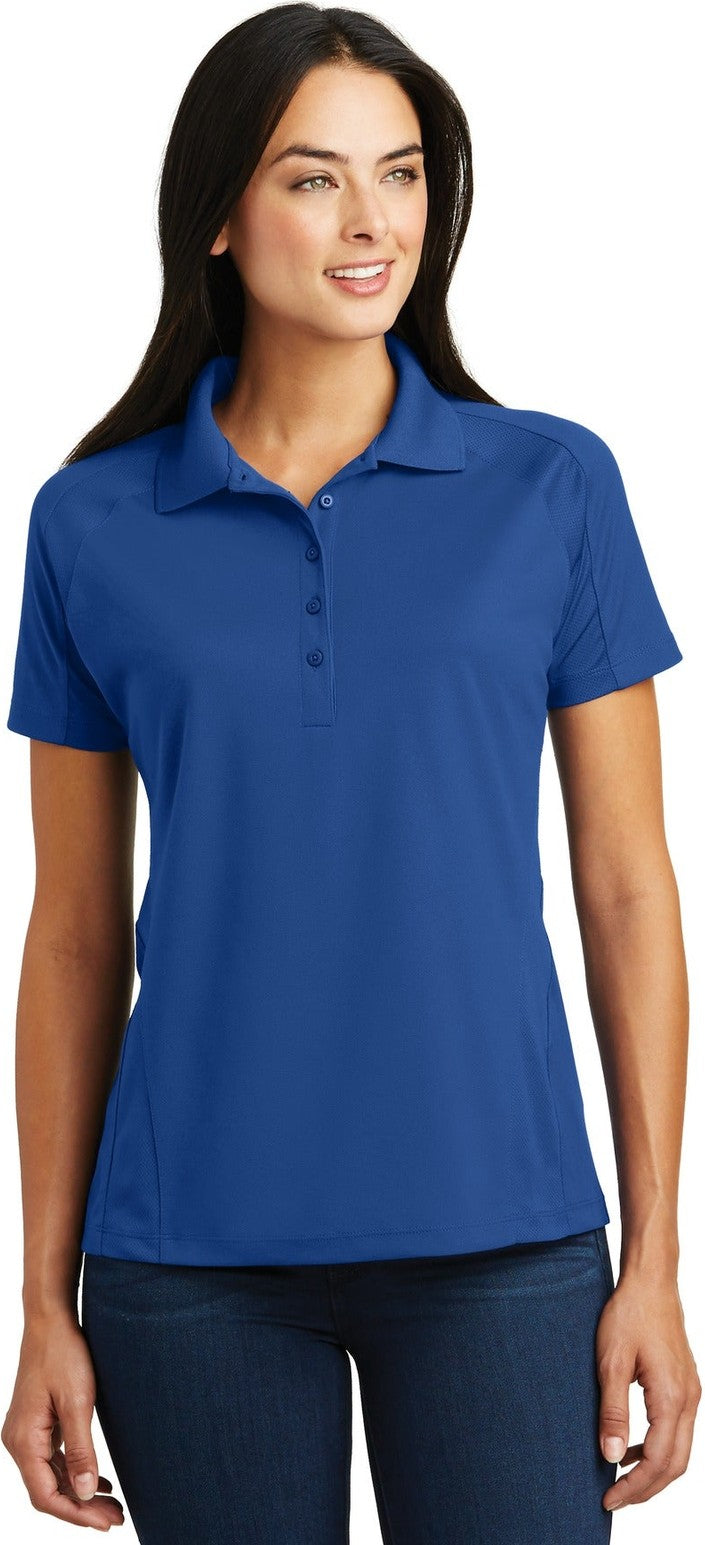Front View of Royal Sport-Tek Women's Dri-Mesh Pro Polo. L474