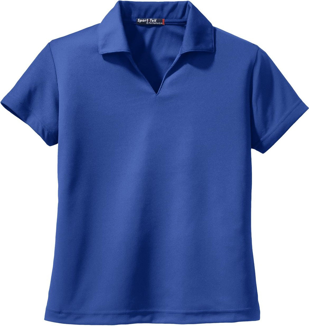 Front View of Royal Sport-Tek Women's Dri-Mesh V-Neck Polo. L469