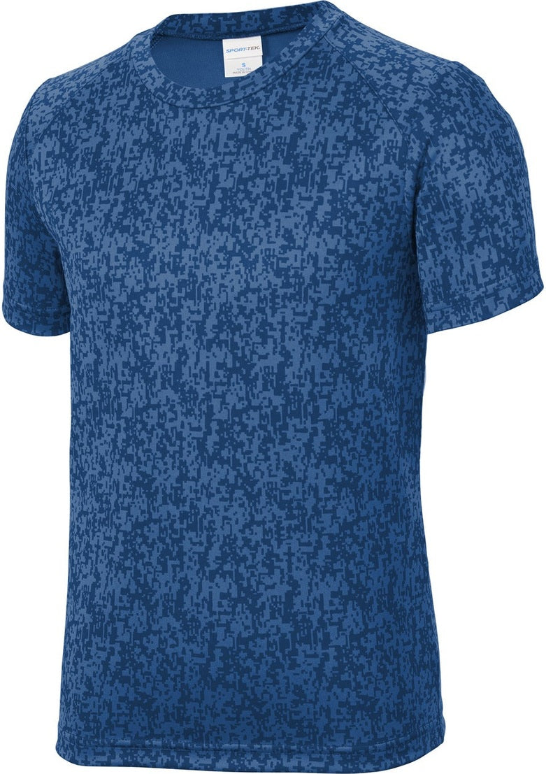 Front View of Royal Sport-Tek Youth Digi Camo Tee. YST460