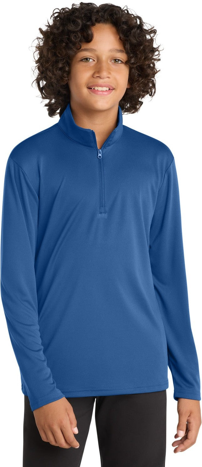 Front View of Royal Sport-Tek Youth PosiCharge Competitor 1/4-Zip Pullover. YST357