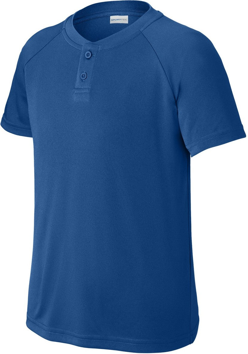 Front View of Royal Sport-Tek Youth PosiCharge Competitor 2-Button Henley YST359