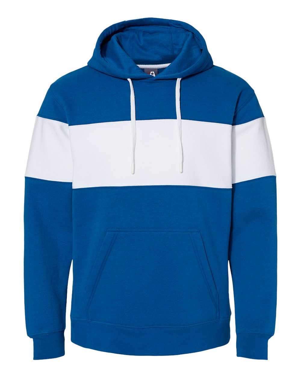 Front View of Royal Varsity Fleece Colorblocked Hooded Sweatshirt - 8644