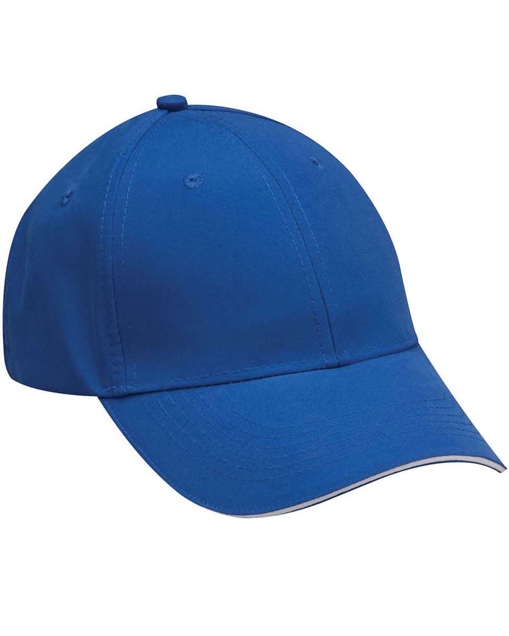Front View of Royal/ White Performer Cap - PE102