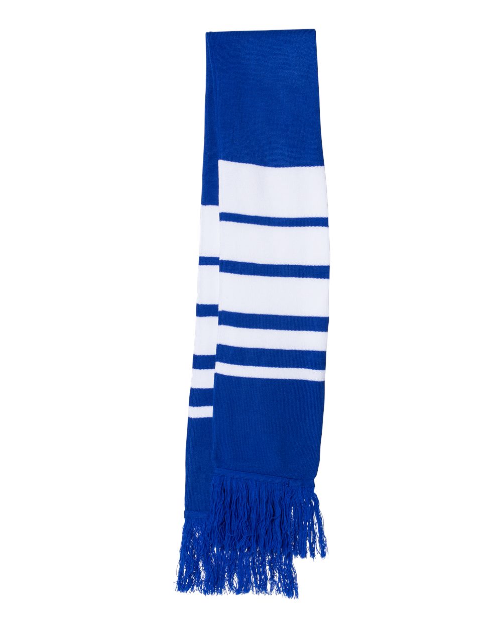 Front View of Royal/ White Soccer Scarf - SP07