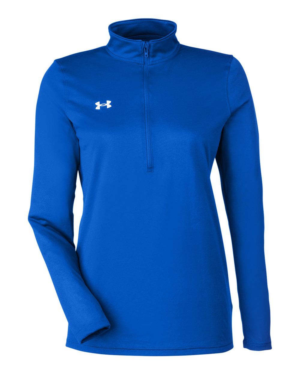 Front View of Royal/ White Women's Team Tech™ Half-Zip - 1376862 plain