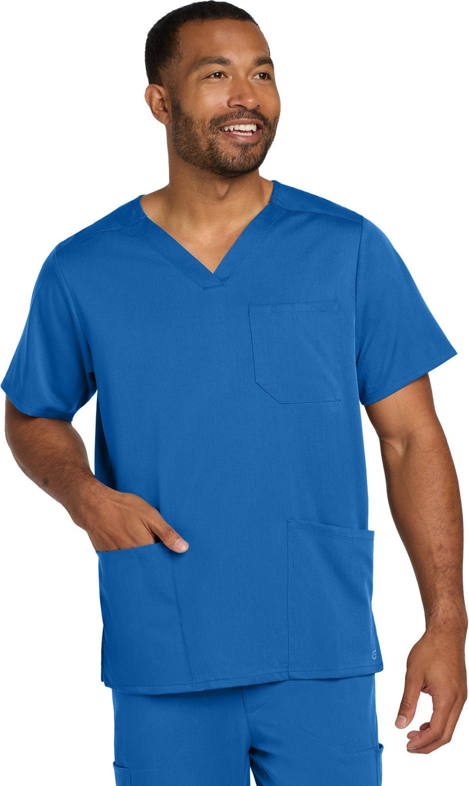 Front View of Royal Wink Men's Premiere Flex V-Neck Top WW5068