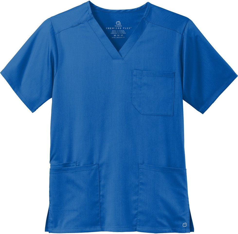 Front View of Royal Wink Men's Premiere Flex V-Neck Top WW5068