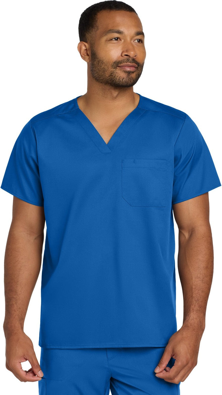 Front View of Royal Wink Unisex WorkFlex Chest Pocket V-Neck Top WW3160