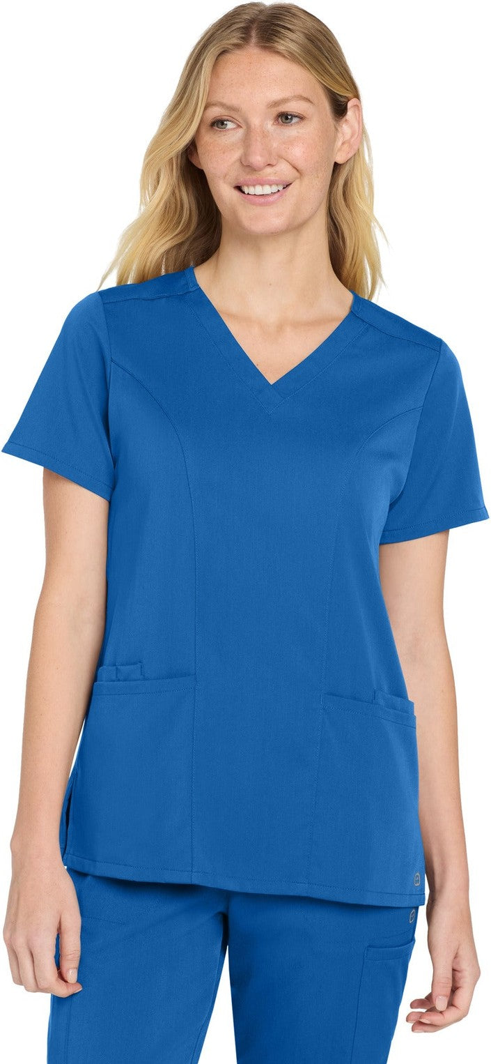 Front View of Royal Wink Women's Premiere Flex V-Neck Top WW4168