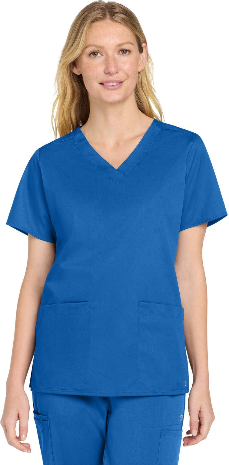 Front View of Royal Wink Women's WorkFlex V-Neck Top WW4560