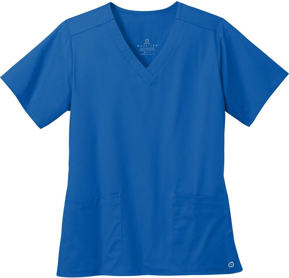 Front View of Royal Wink Women's WorkFlex V-Neck Top WW4560
