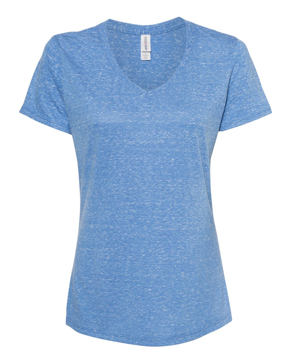 Front View of Royal Women's Snow Heather Jersey V-Neck T-Shirt - 88WVR