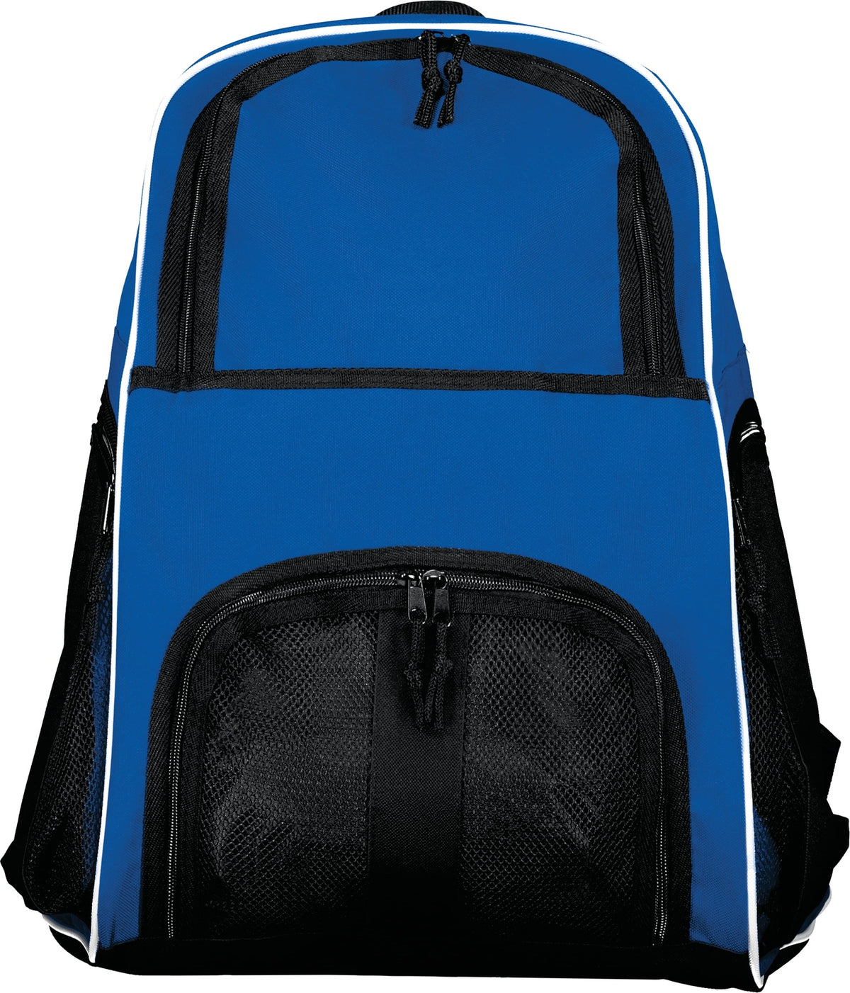 Front View of ROYAL/BLACK/WHITE PLAYER BACKPACK