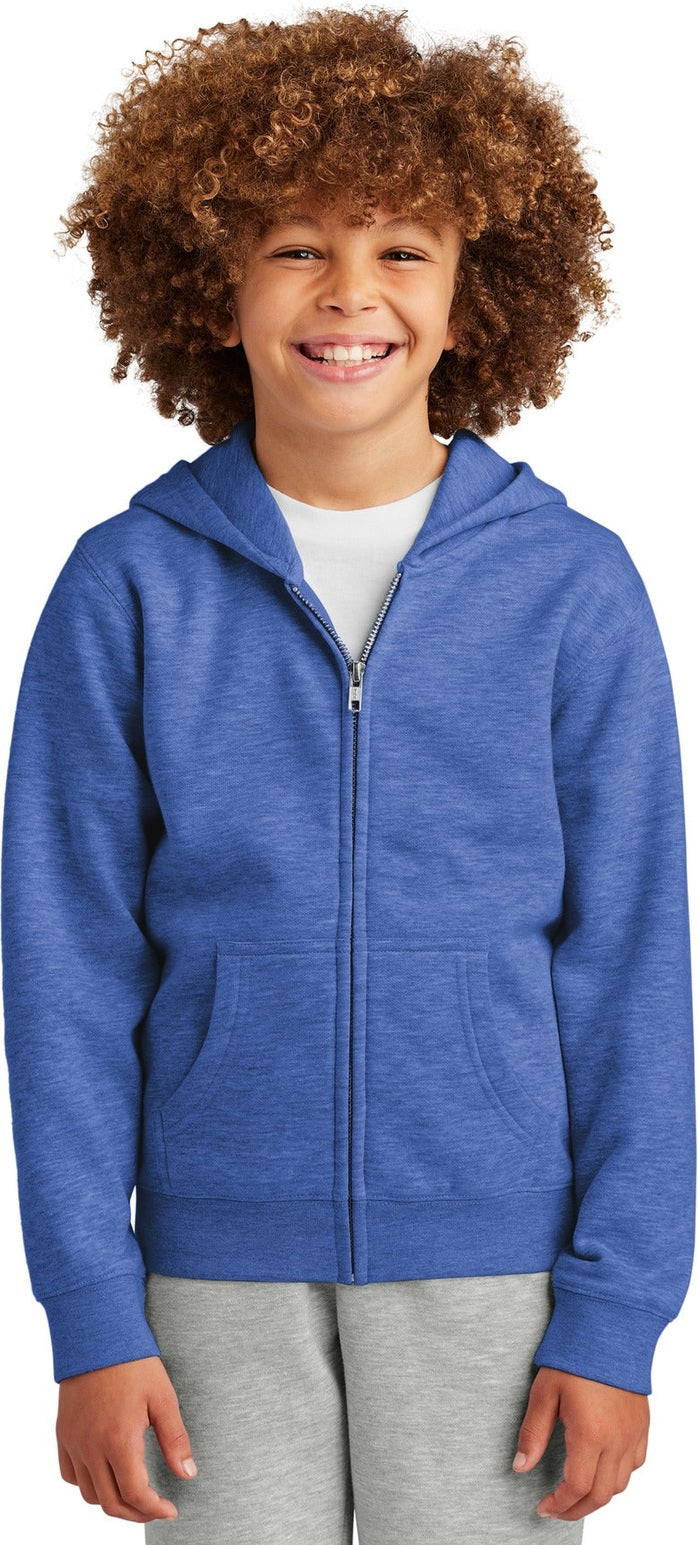 Front View of RoyalFrost District Youth V.I.T. Fleece Full-Zip Hoodie DT6102Y