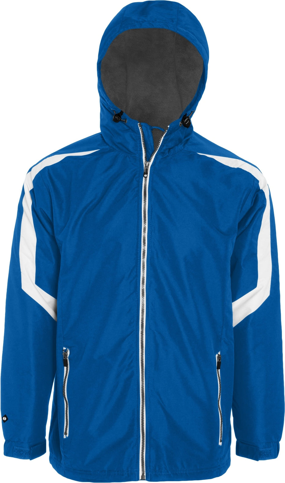 Front View of ROYAL/WHITE CHARGER JACKET