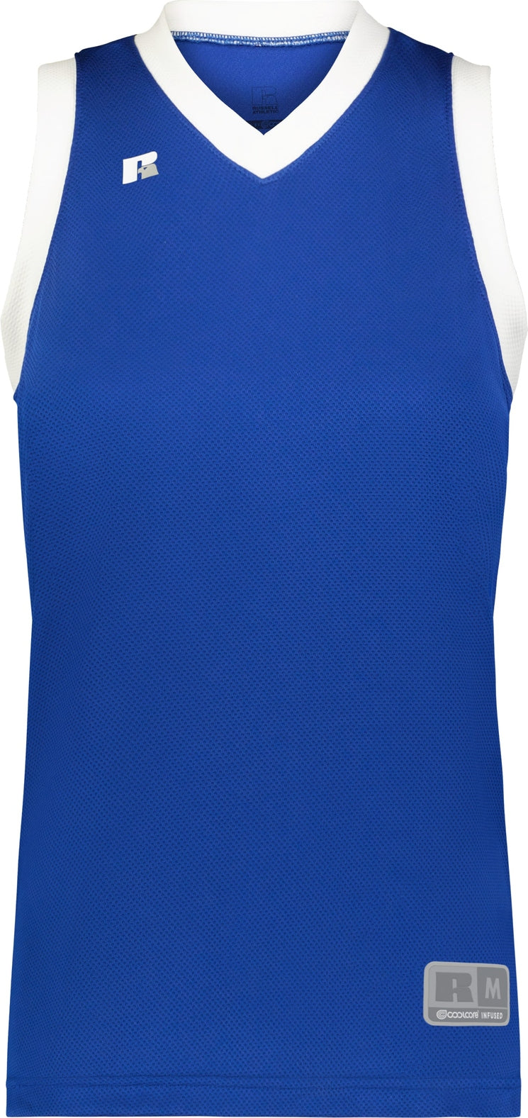 Front View of ROYAL/WHITE LDS COOLCORE ELITE JERSEY