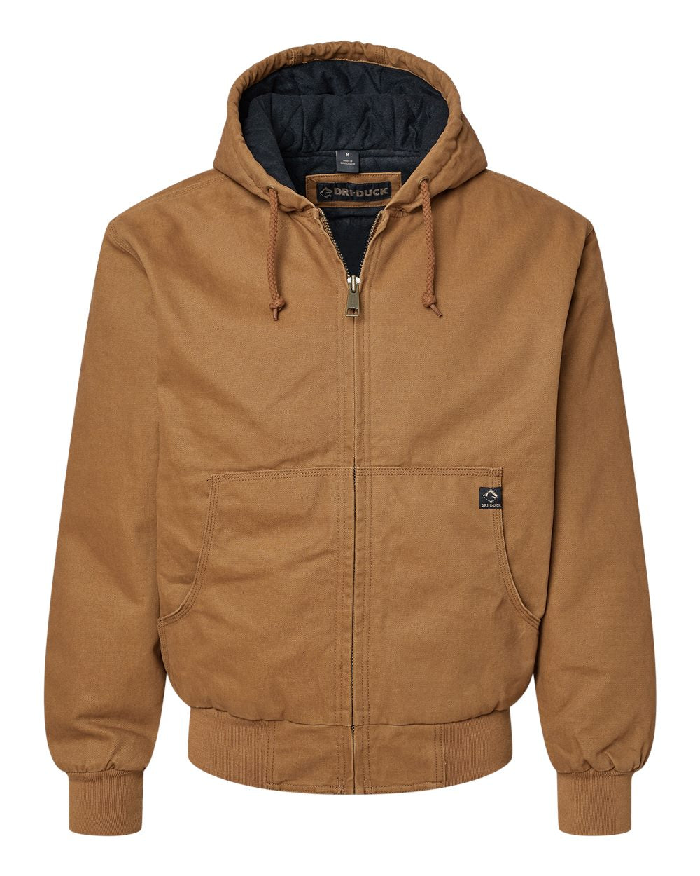 Front View of Saddle Cheyenne Boulder Cloth™ Hooded Jacket with Tricot Quilt Lining - 5020