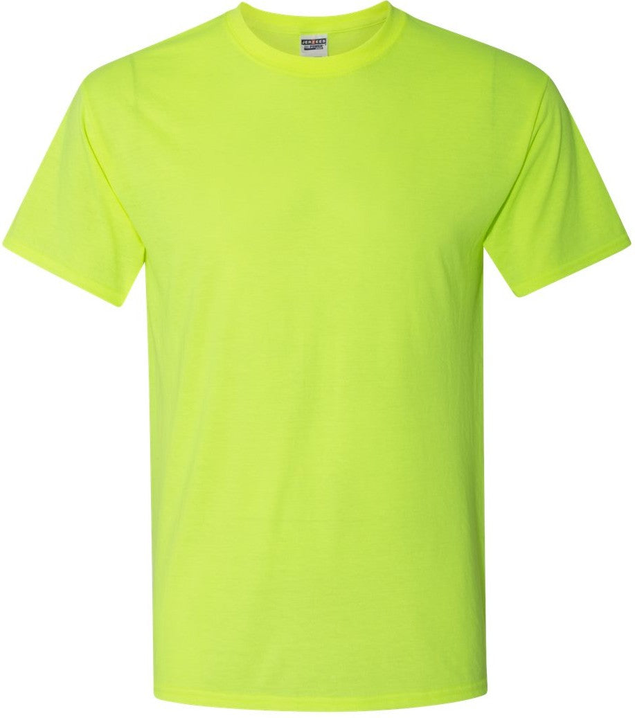 Front View of Safety Green Dri-Power® Performance T-Shirt - 21MR
