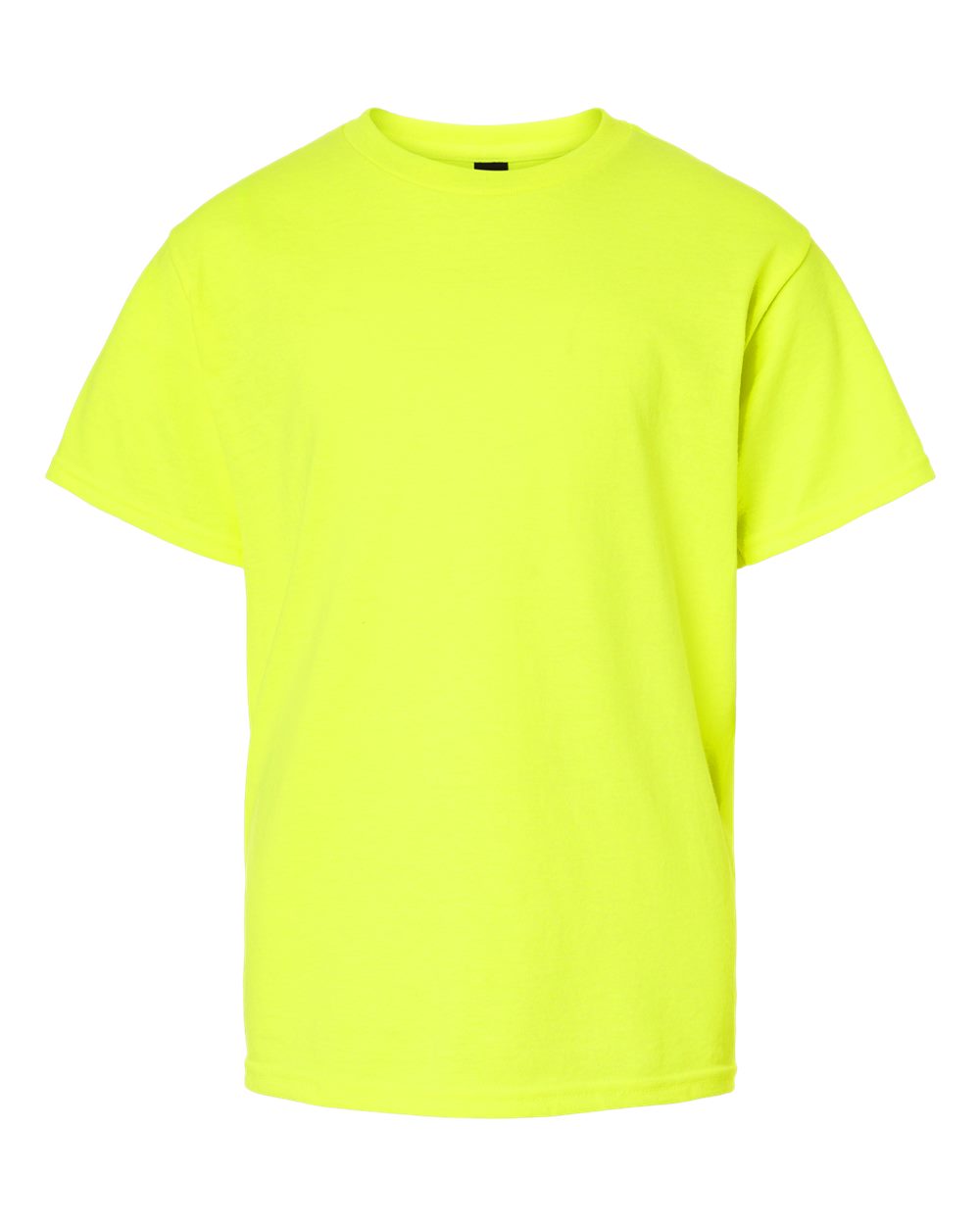 Front View of Safety Green Light Cotton Youth T-Shirt - 3000B
