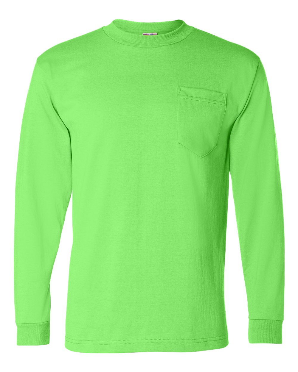 Safety Green USA-Made 50/50 Long Sleeve Pocket T-Shirt - 1730