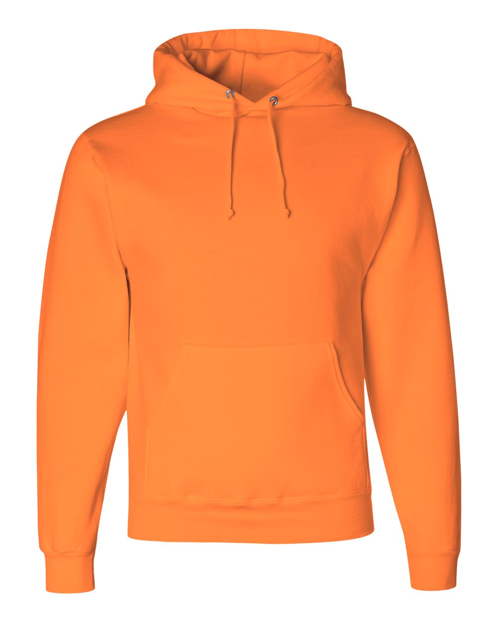 Front View of Safety Orange Super Sweats NuBlend® Hooded Sweatshirt - 4997MR