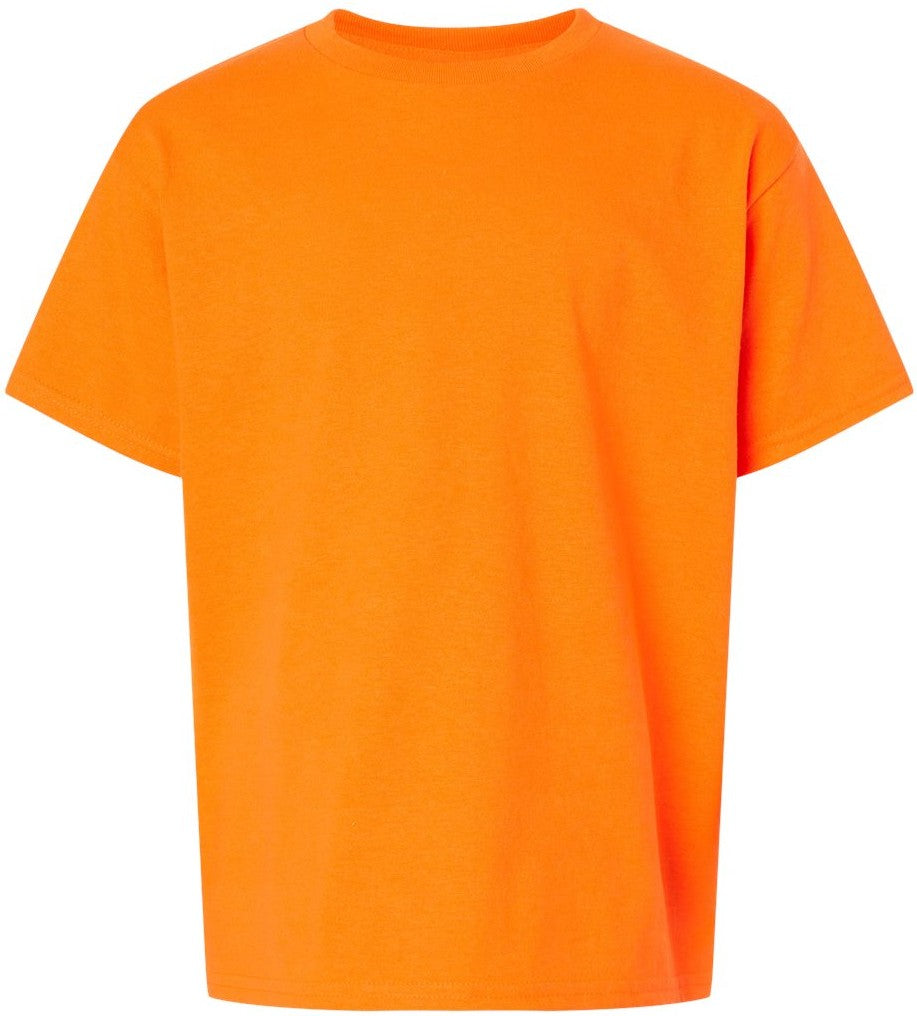 Front View of Safety Orange Ultra Cotton® Youth T-Shirt - 2000B