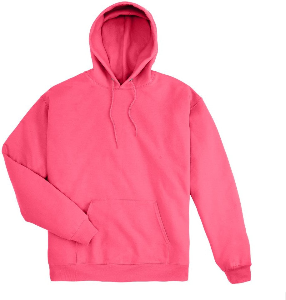 Front View of Safety Pink Ecosmart® Hooded Sweatshirt - P170