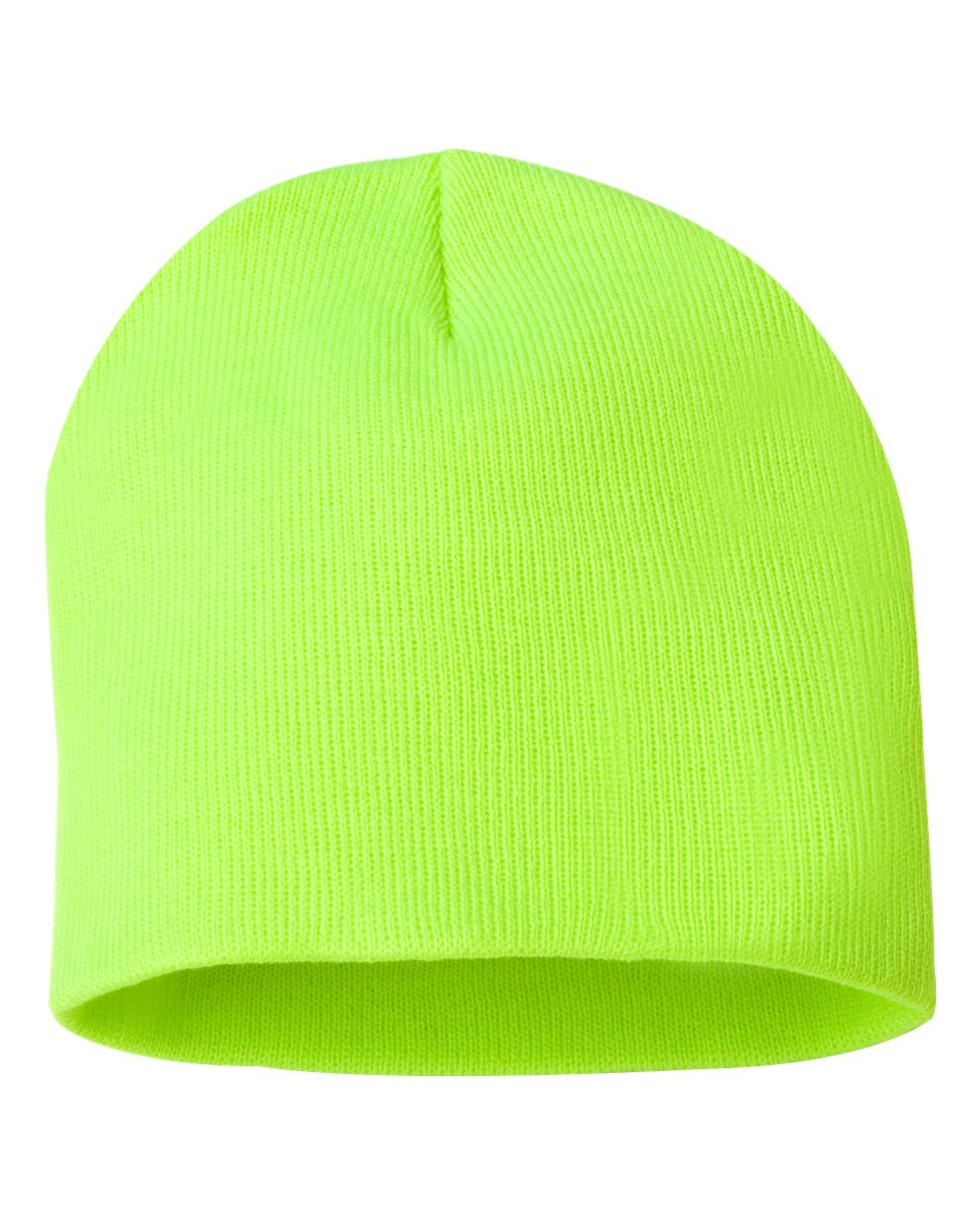 Front View of Safety Yellow 8" Beanie - SP08