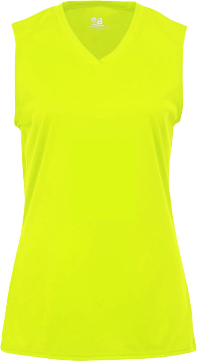 SAFETY YELLOW LADIES B-CORE SLEEVELESS TANK