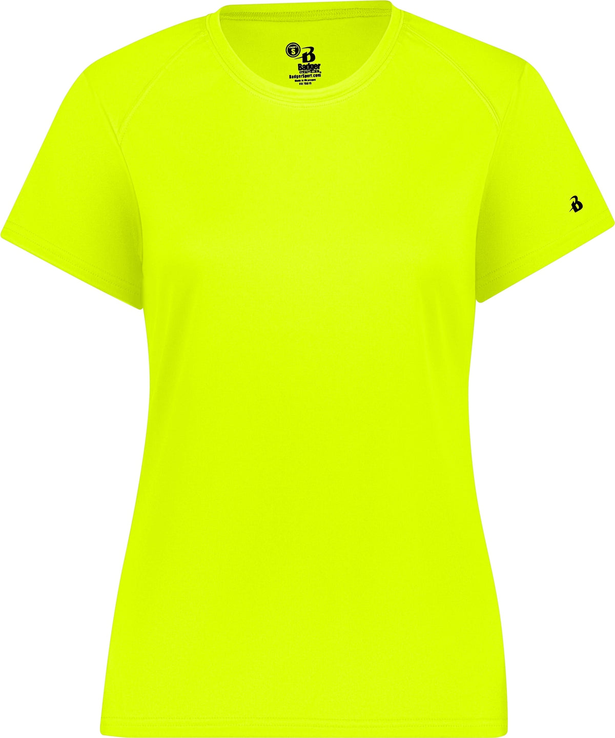 Front View of SAFETY YELLOW LADIES B-CORE TEE