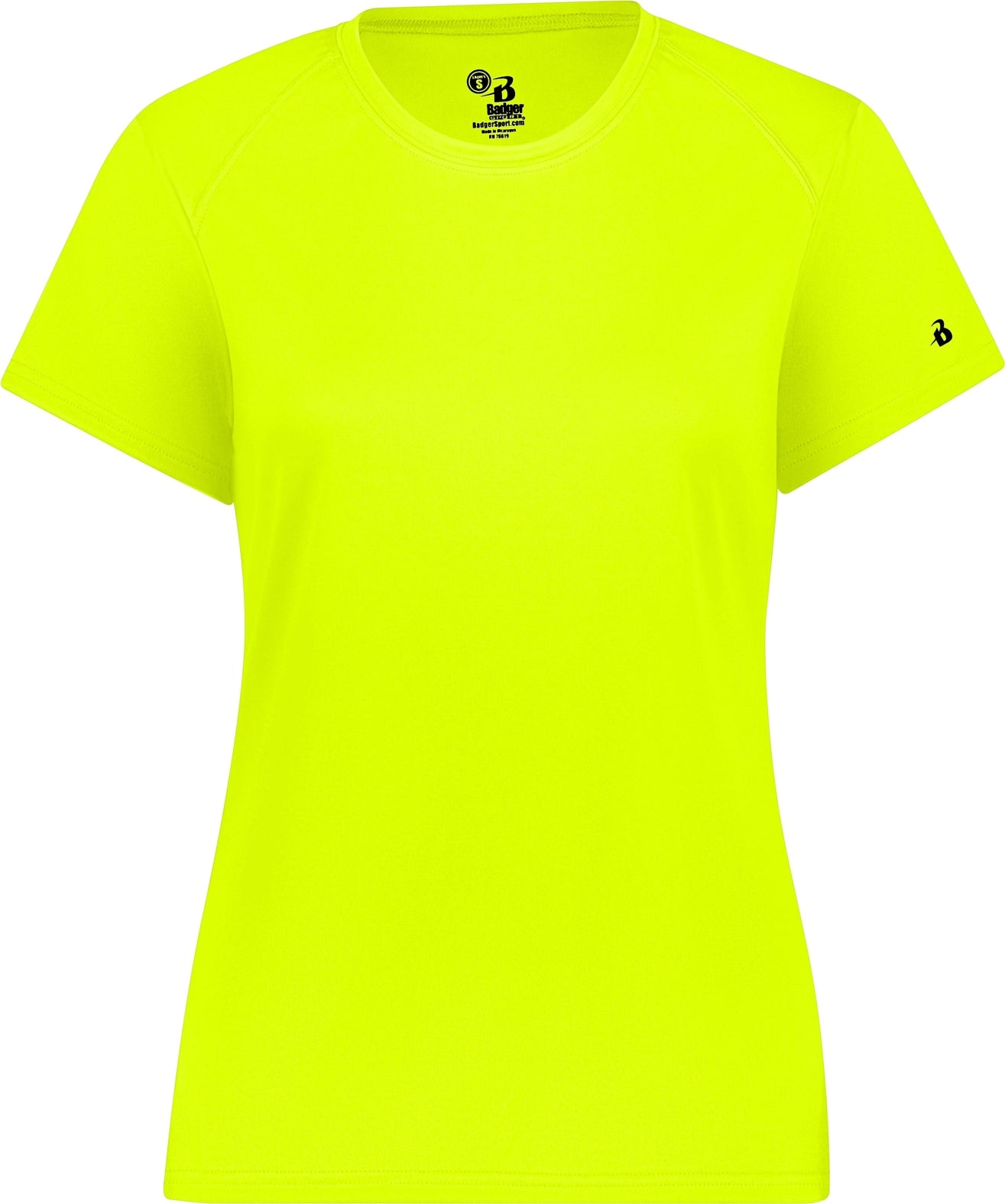 SAFETY YELLOW LADIES B-CORE TEE