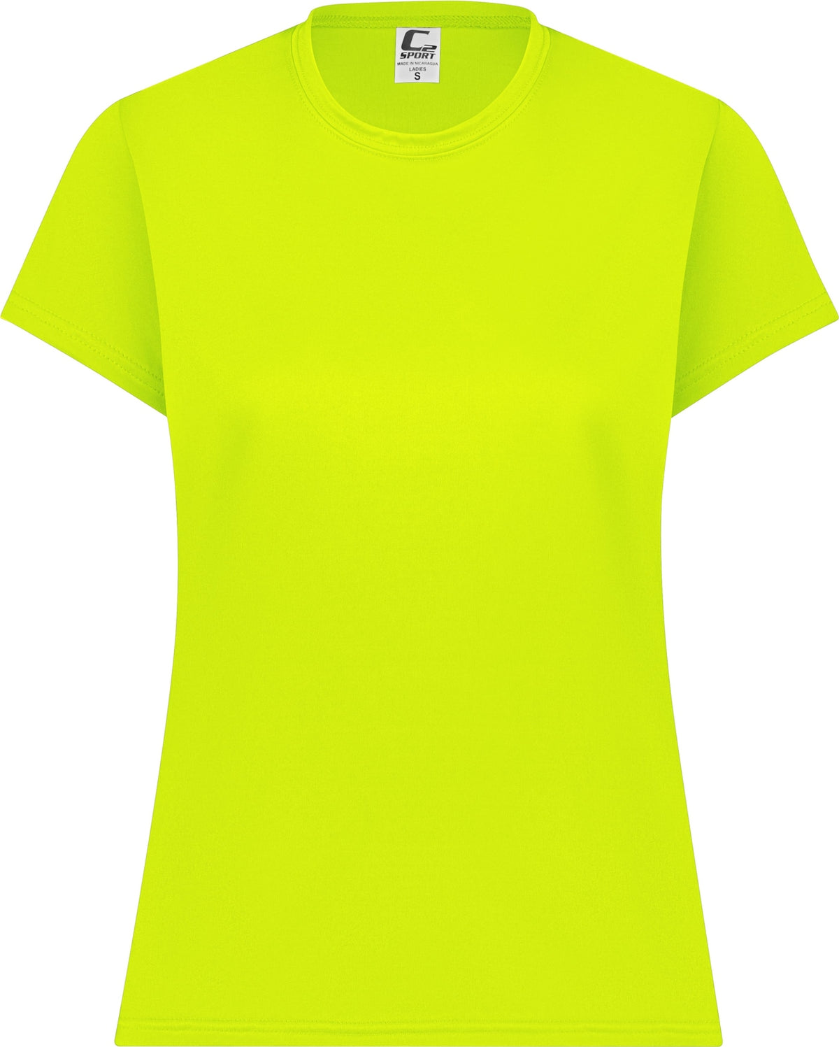 Front View of SAFETY YELLOW LADIES C2 TEE