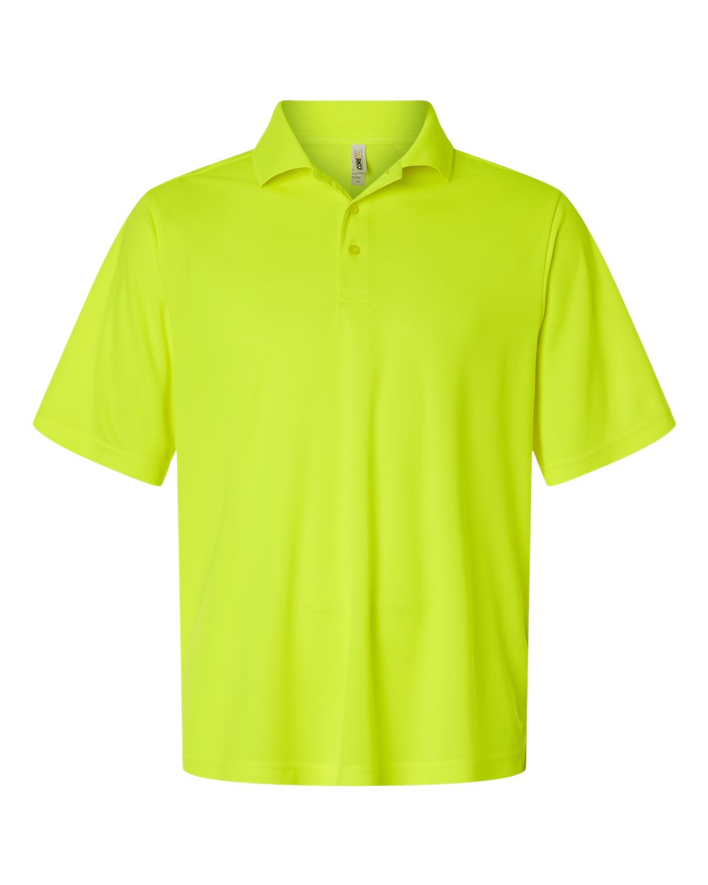 Front View of Safety Yellow Men's Nova Performance Pique Polo - CE108