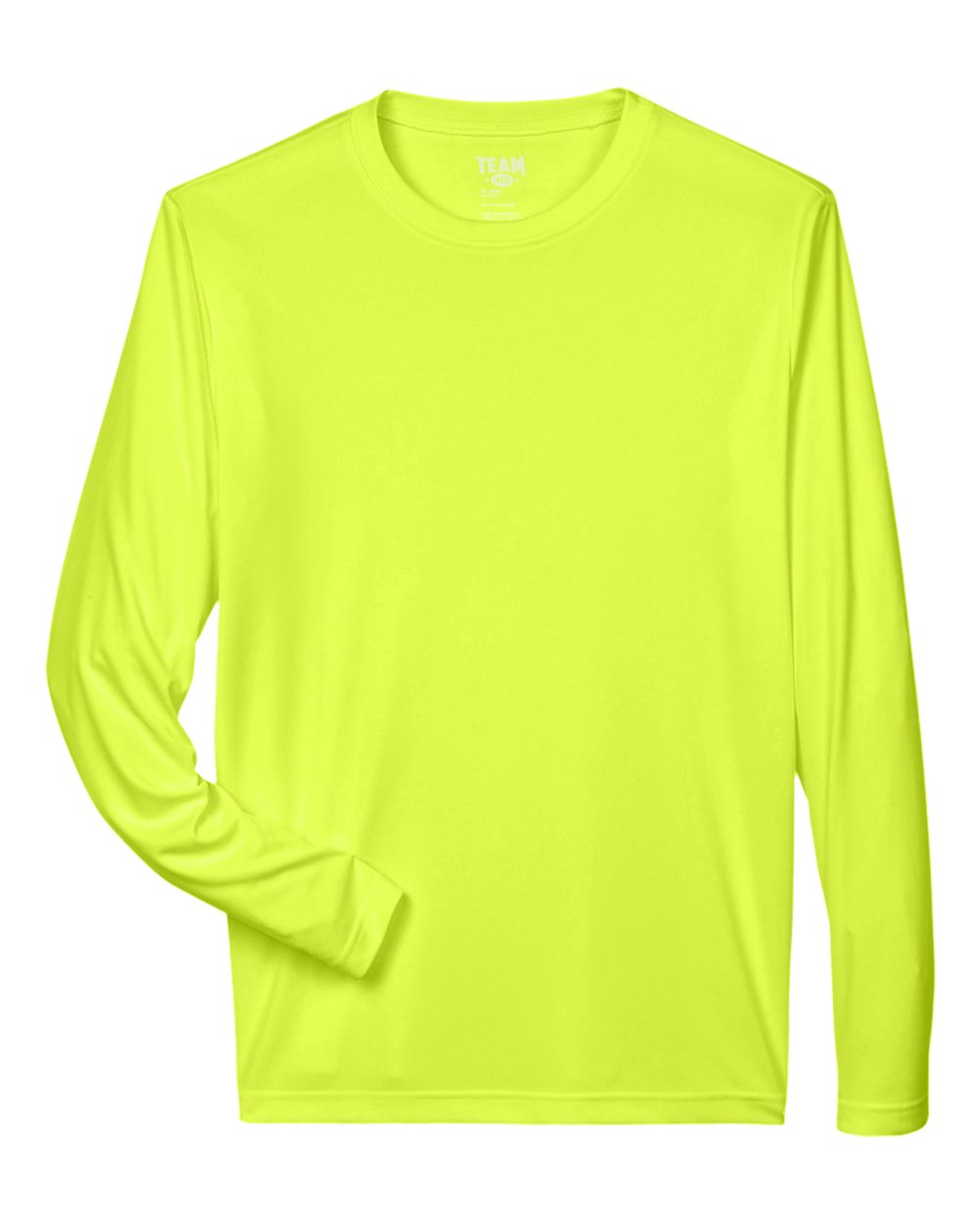 Front View of Safety Yellow Men's Zone Performance Long Sleeve T-Shirt - TT11L