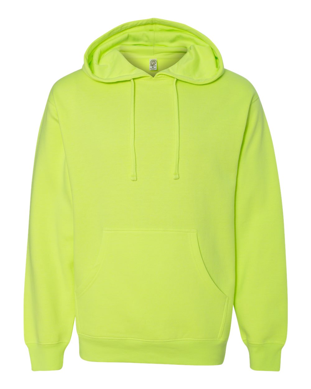 Front View of Safety Yellow Midweight Hooded Sweatshirt - SS4500