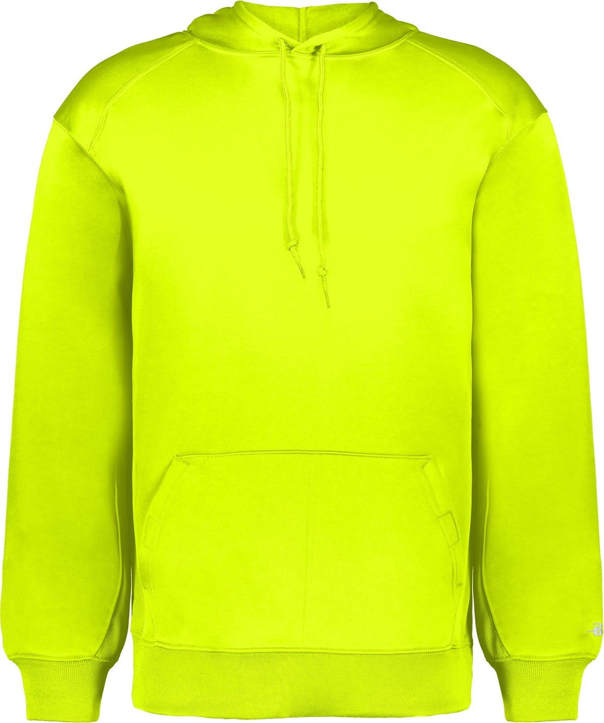 Front View of SAFETY YELLOW PERFORMANCE FLEECE HOODIE