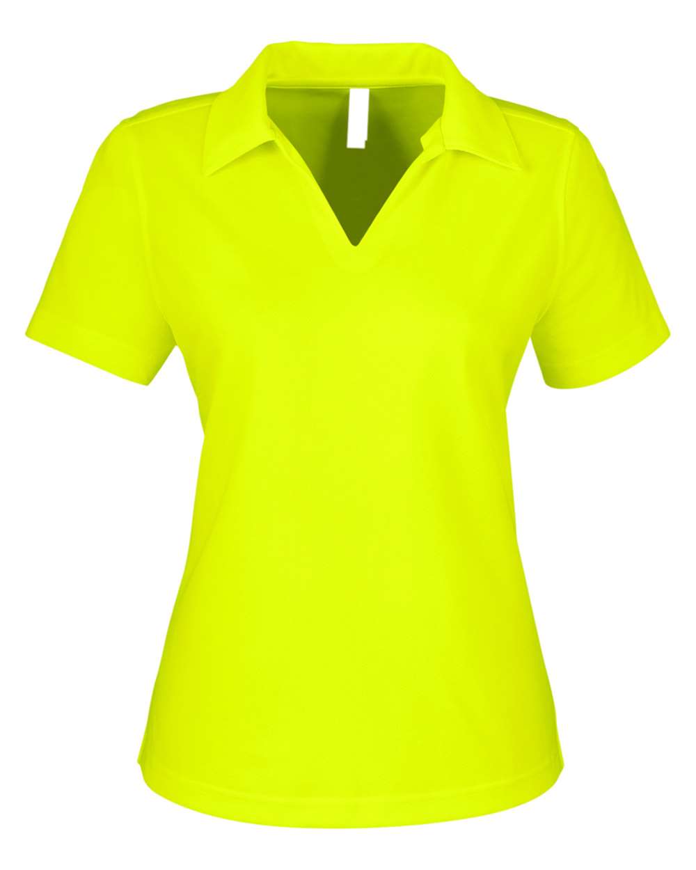 Front View of Safety Yellow Women's Market Snag Protect Mesh Polo - CE104W
