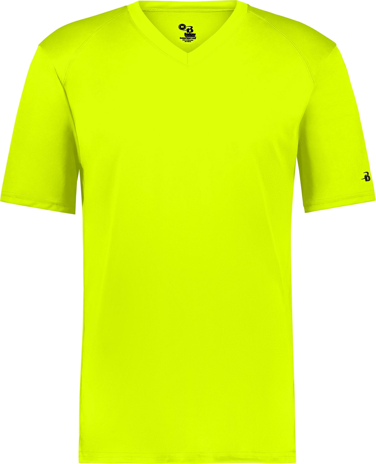 Front View of SAFETY YELLOW YOUTH B-CORE V-NECK TEE
