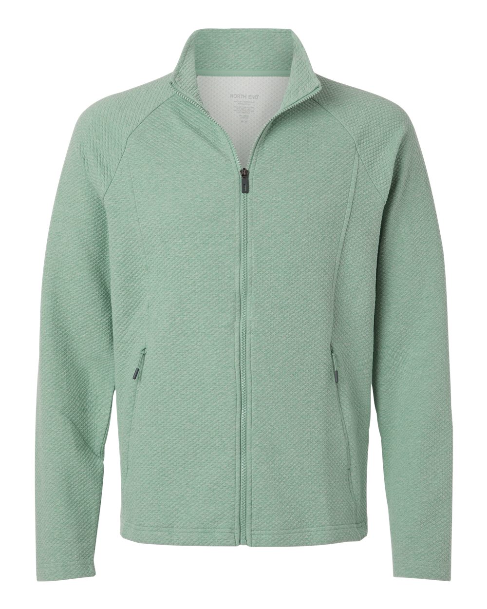 Front View of Sage Green Heather Men's Spirit Textured Full-Zip - NE727